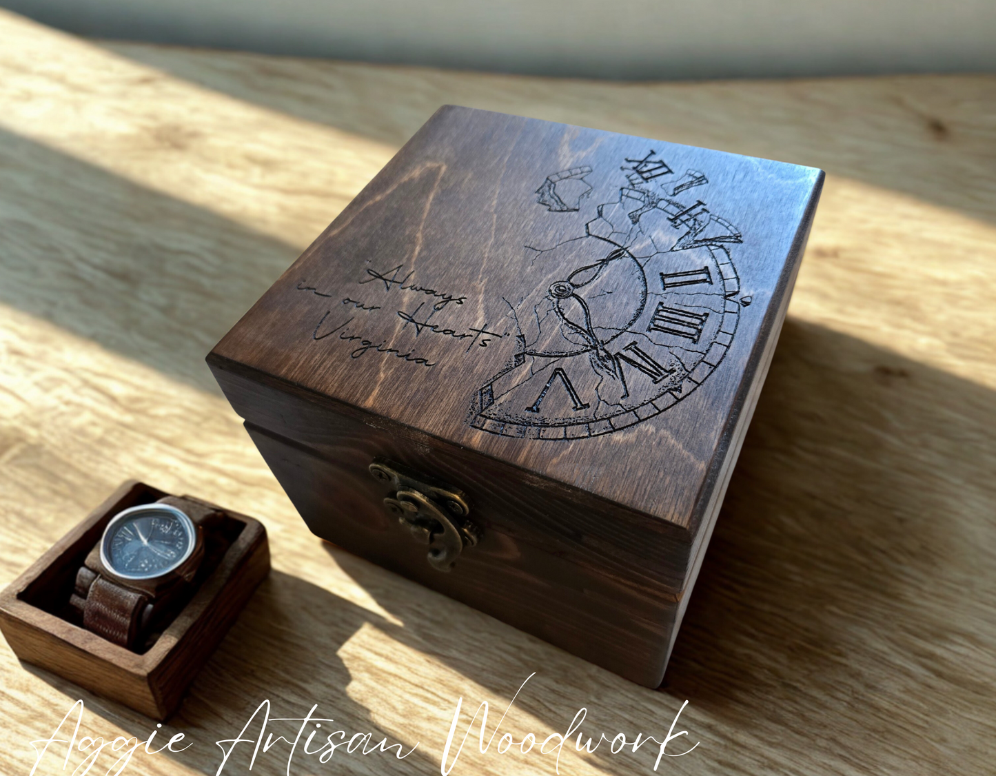 Personalised Wooden Watch Box for One Watch