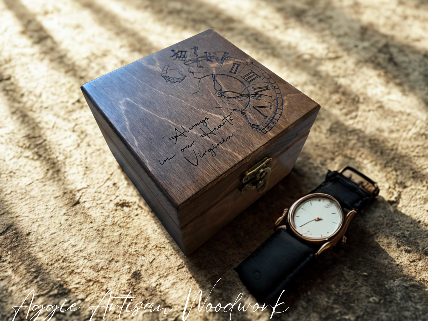Personalised Wooden Watch Box for One Watch