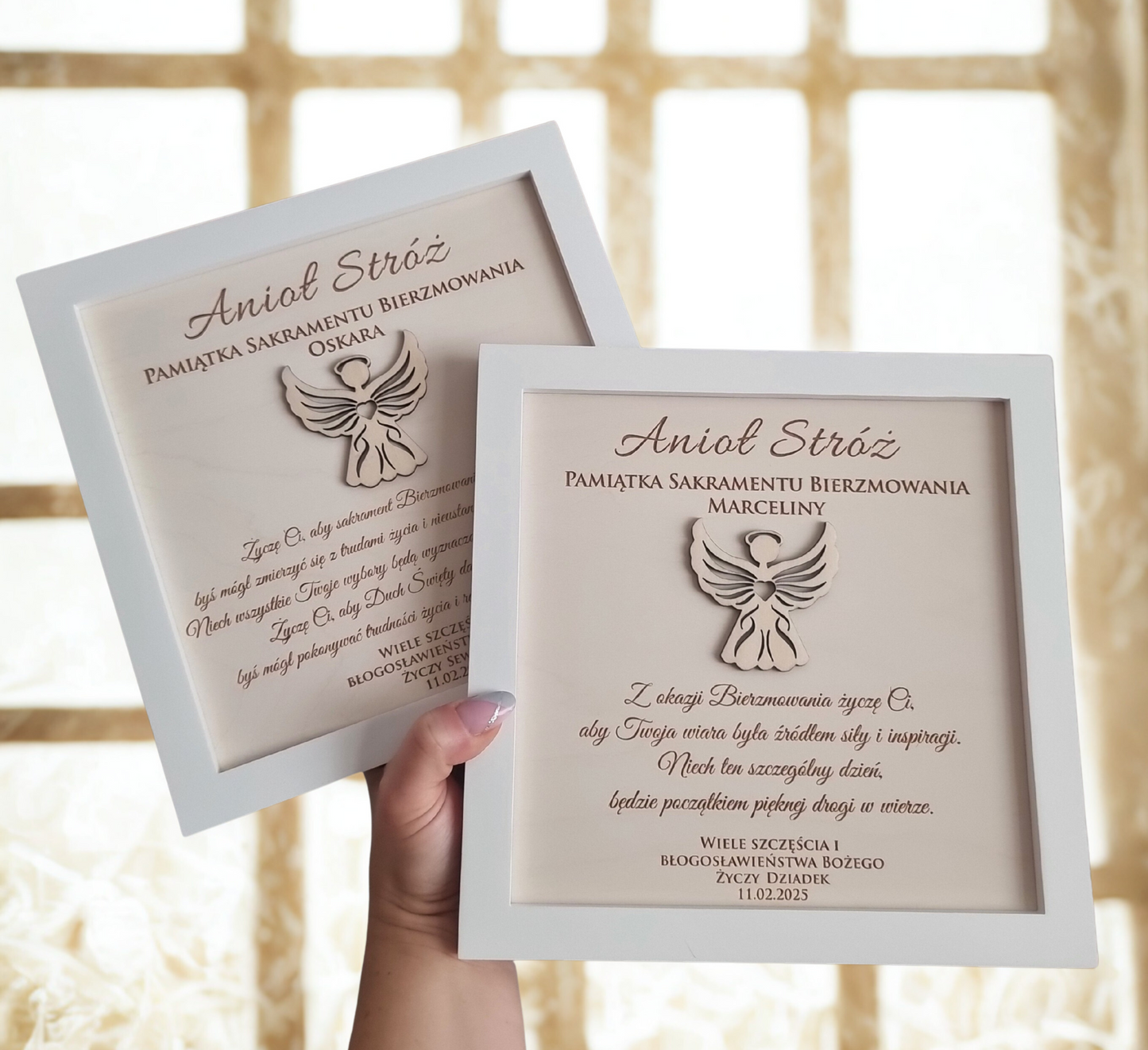 Guardian Angel Wooden Frame — Religious Keepsake
