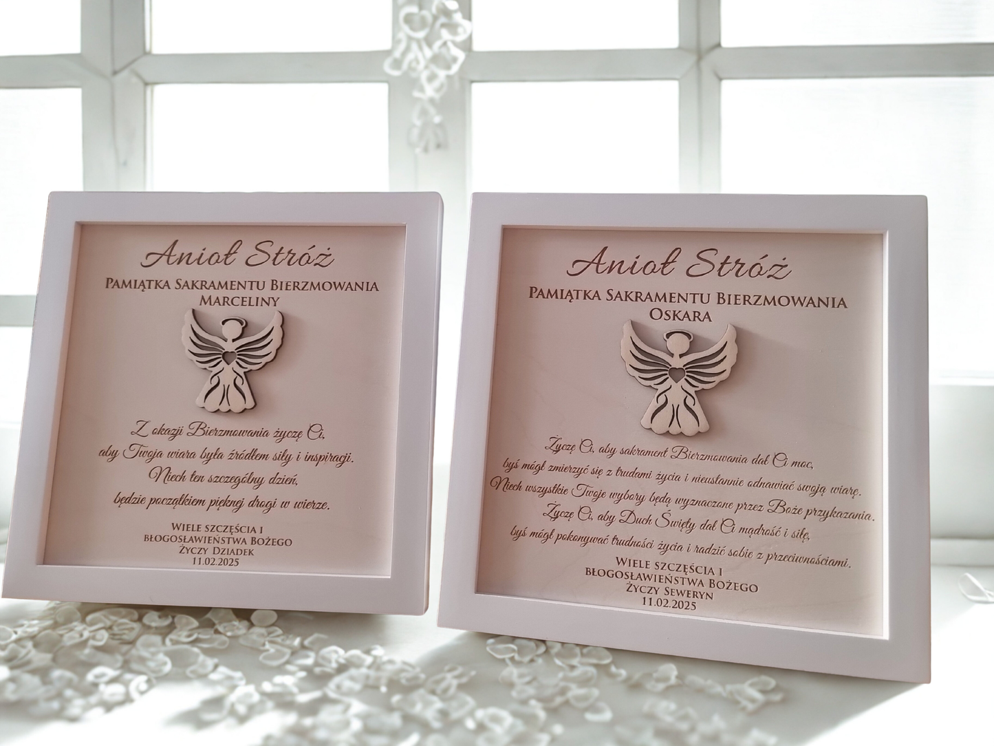 Guardian Angel Wooden Frame — Religious Keepsake