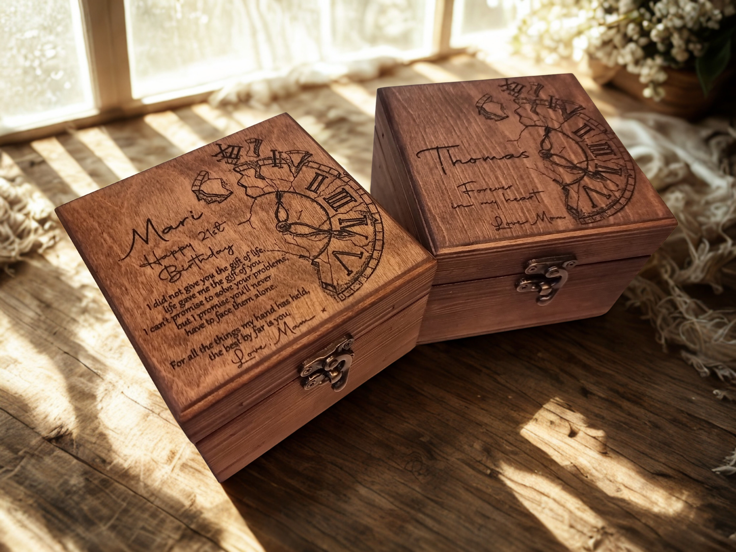 Personalised Wooden Watch Box for One Watch