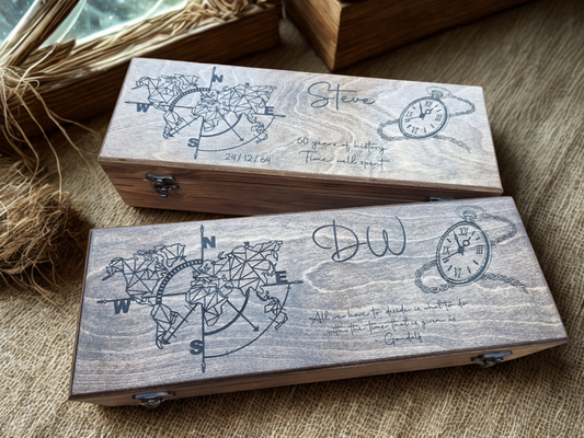 Handcrafted Personalised Wooden Watch Box for 6 Watches