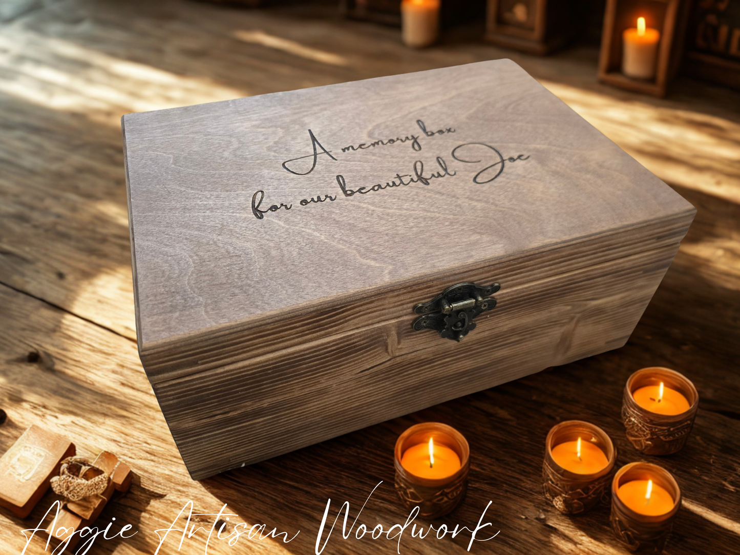 Handcrafted Personalised Wooden Memorial Box
