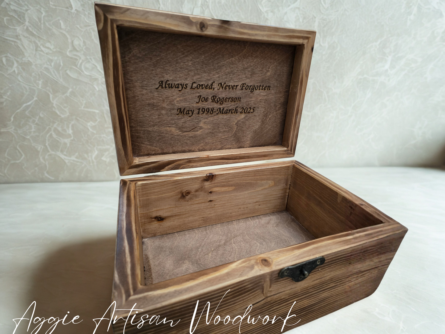 Handcrafted Personalised Wooden Memorial Box