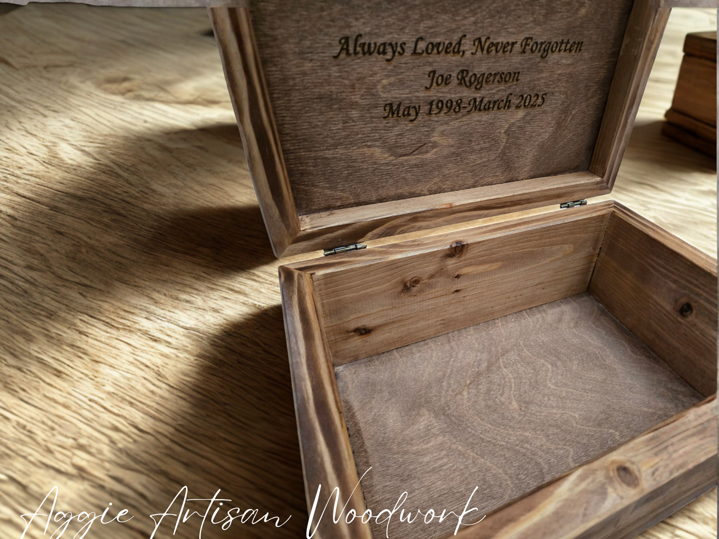 Handcrafted Personalised Wooden Memorial Box