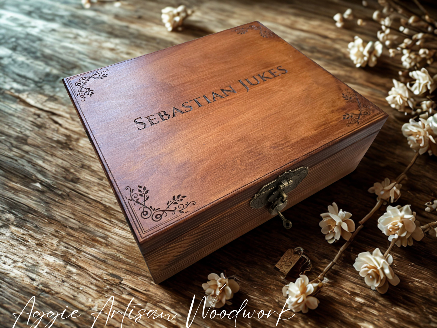 Handcrafted Personalised Wooden Keepsake Box – Luxury Memory Box Made to Order