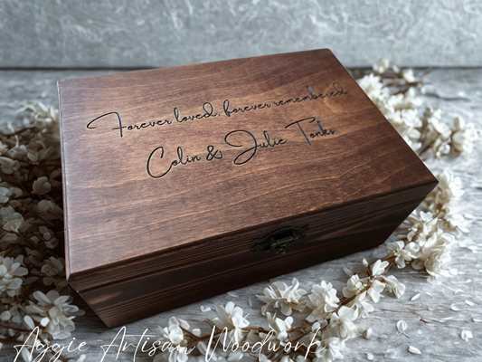 Handcrafted Personalised Wooden Keepsake Box – Custom Engraved Memory Box