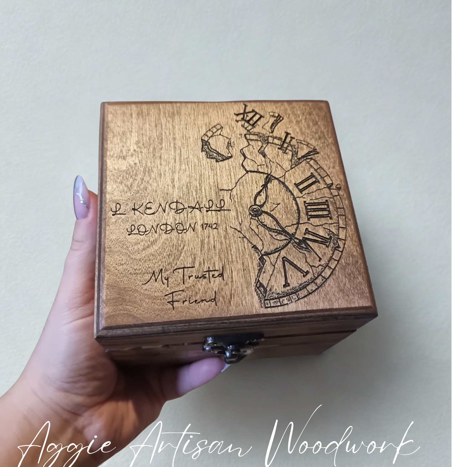 Personalised Wooden Watch Box for One Watch