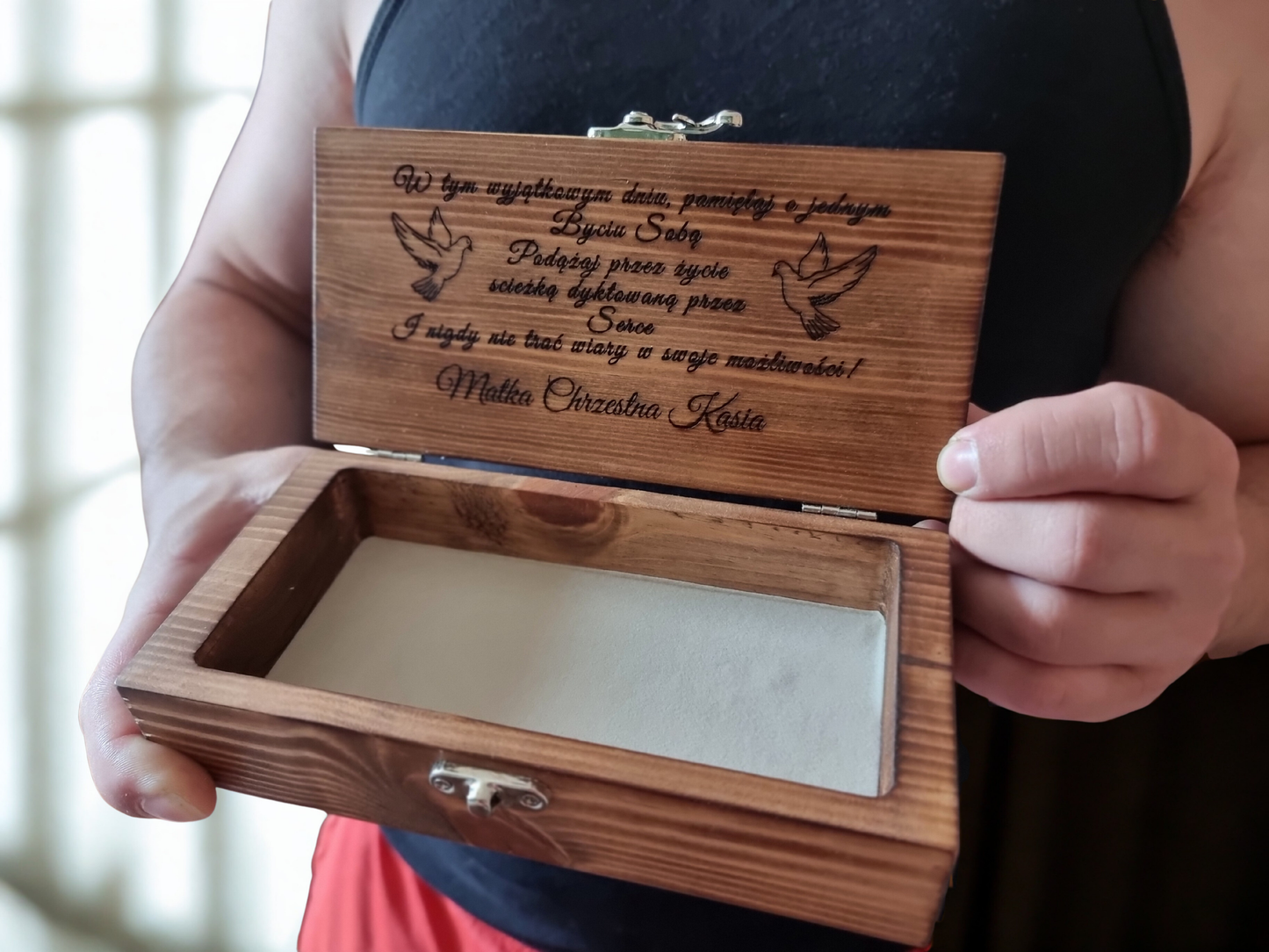 Personalised Solid Pine Religious Keepsake Box