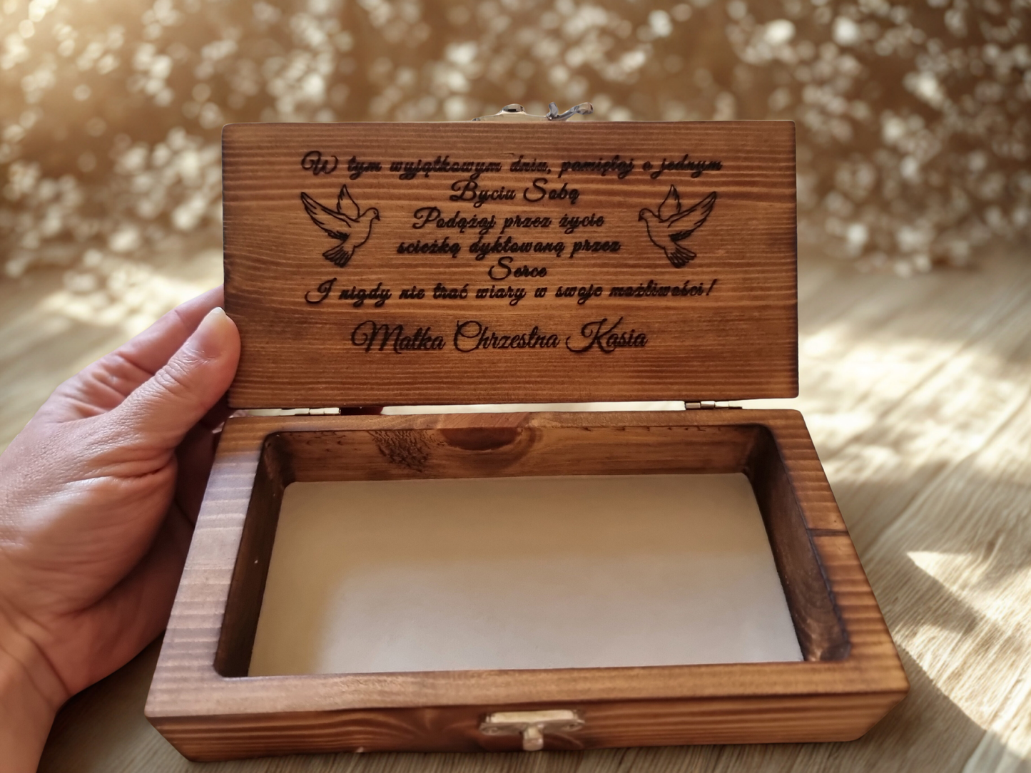Personalised Solid Pine Religious Keepsake Box