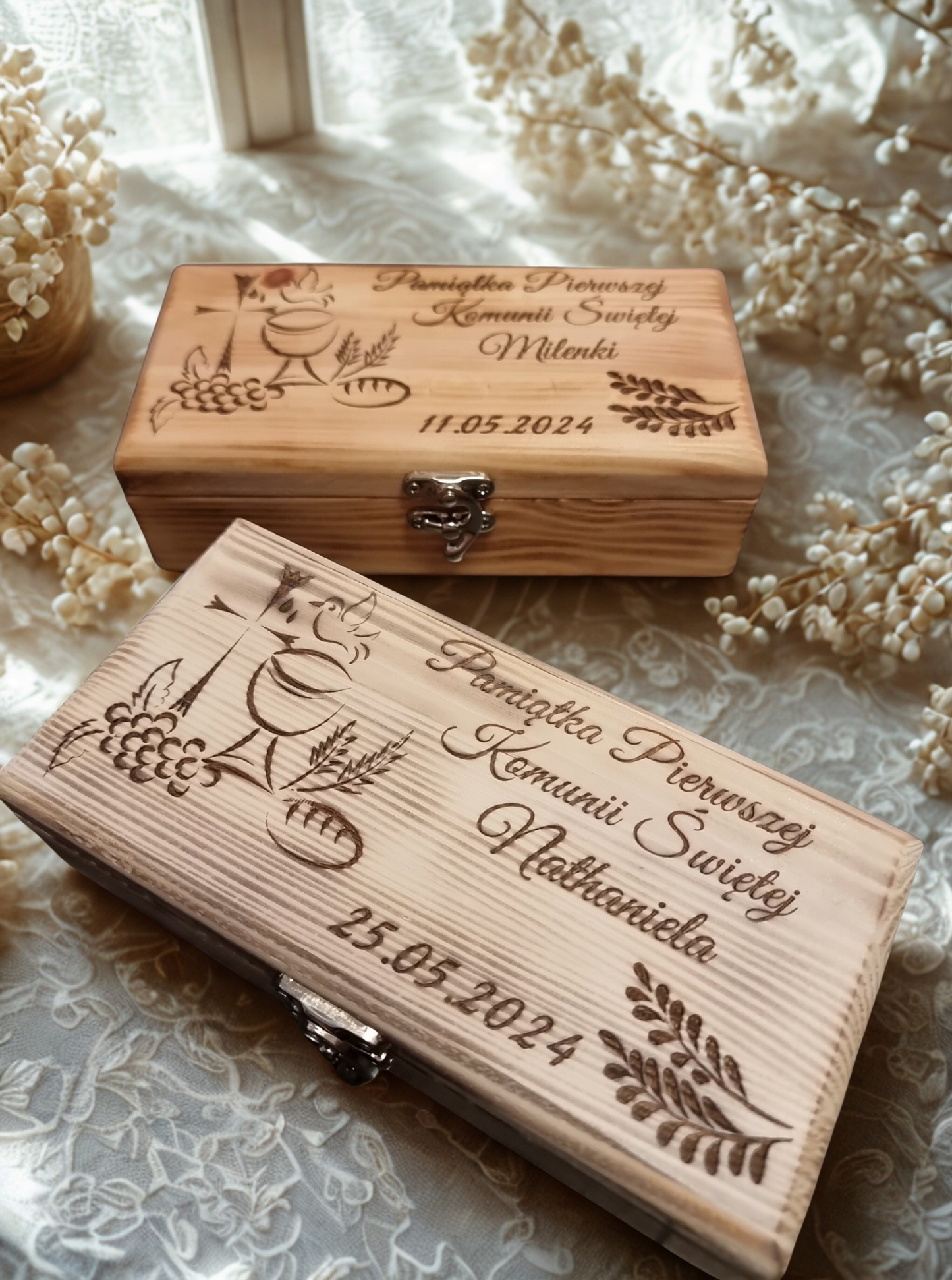 Personalised Solid Pine Religious Keepsake Box