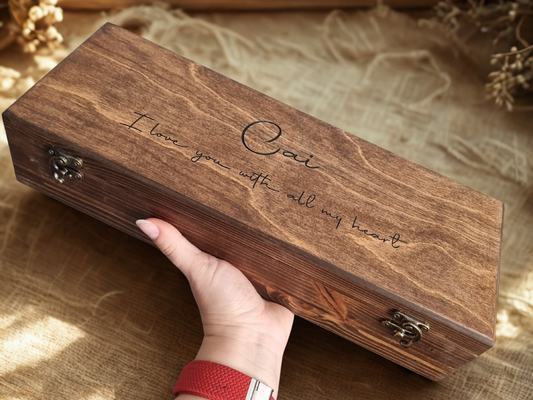 Personalised Wooden Watch Box – Text Only Engraving (1–12 Watches)