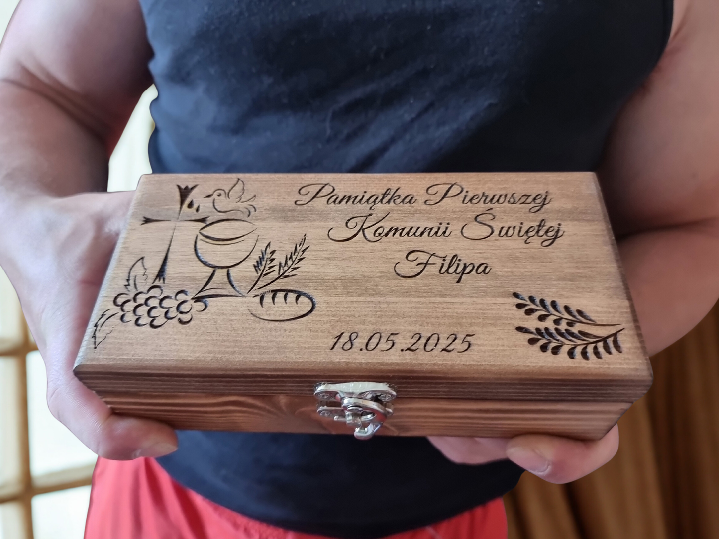 Personalised Solid Pine Religious Keepsake Box