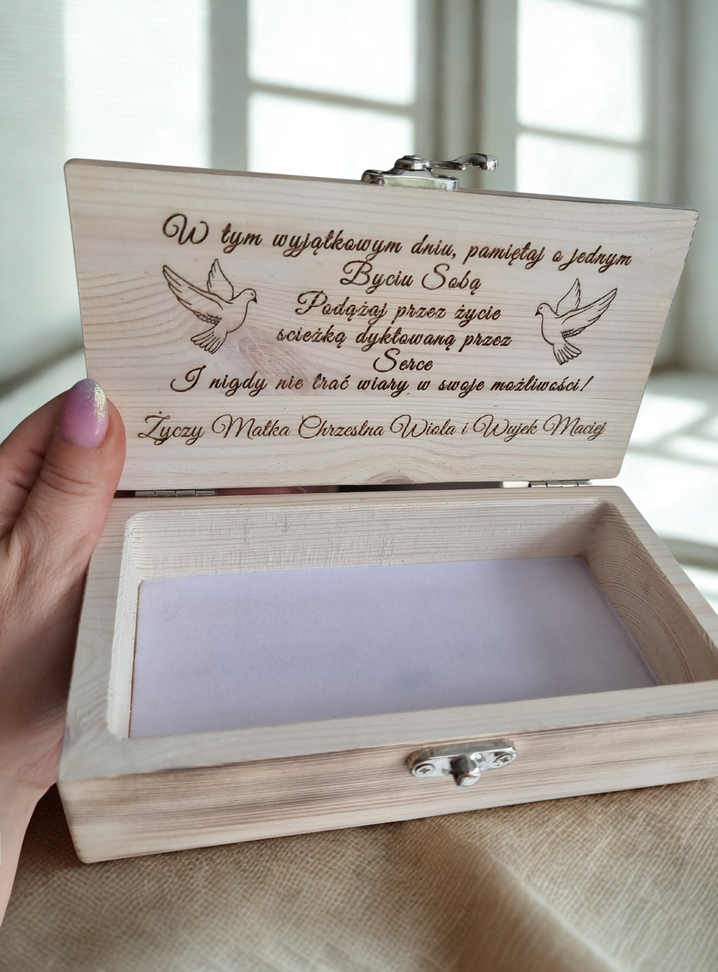 Personalised Solid Pine Religious Keepsake Box
