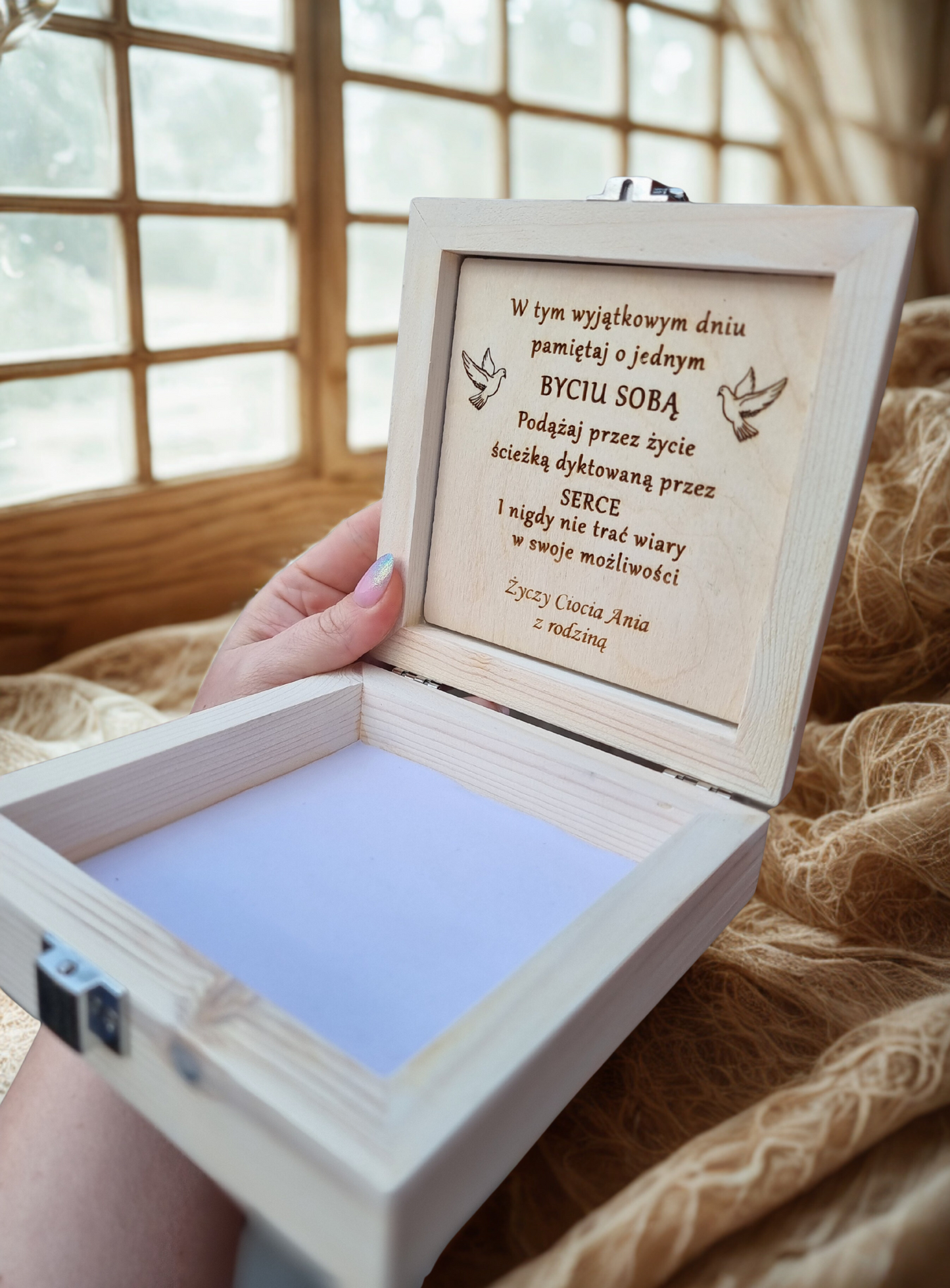 Personalised Wooden Communion Keepsake Box