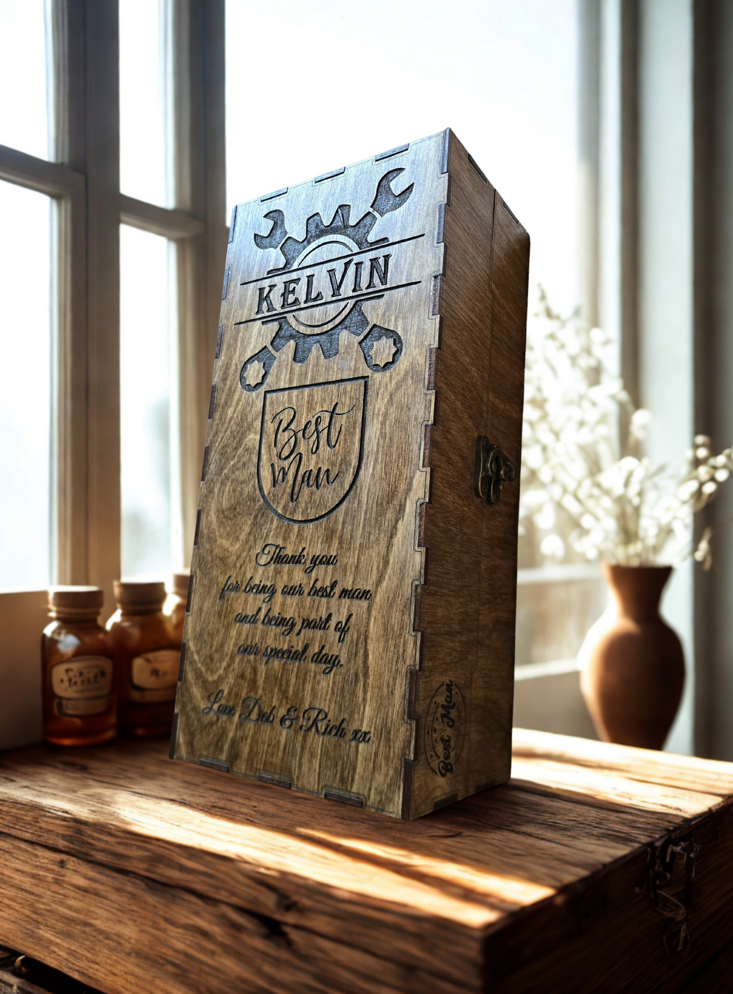 Personalised Wooden Whisky Box — Best Man