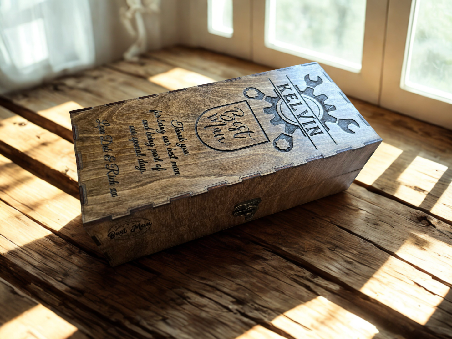 Personalised Wooden Whisky Box — Best Man