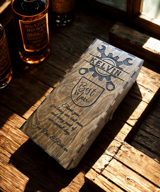 Personalised Wooden Whisky Box — Best Man
