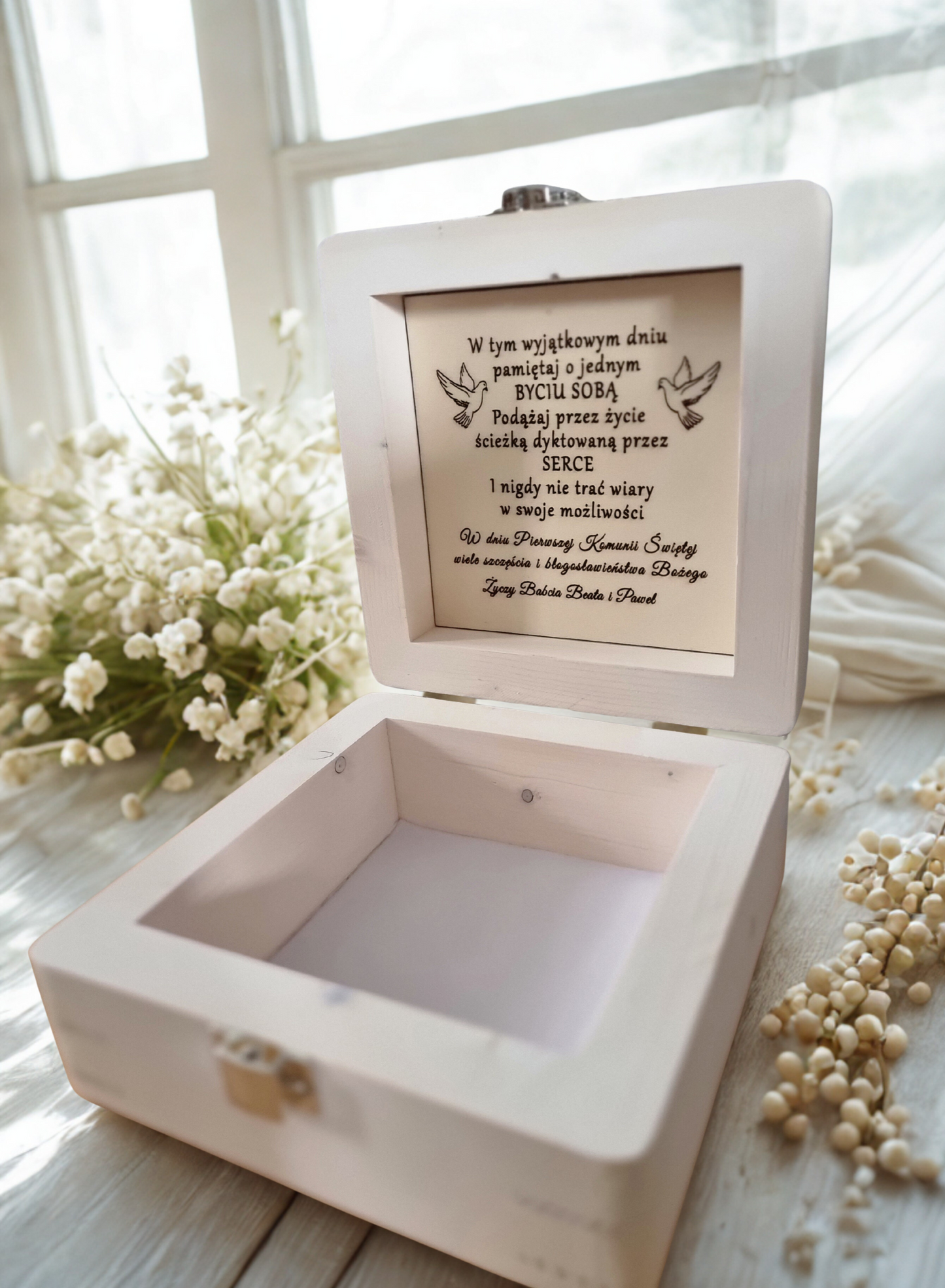 Personalised Wooden Communion Keepsake Box